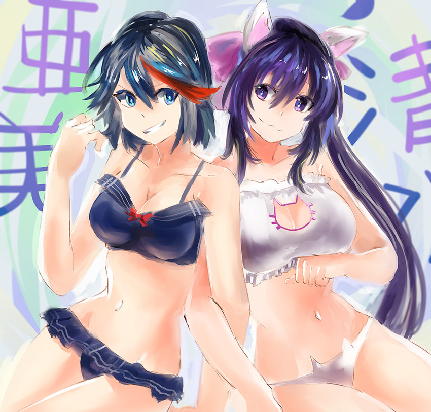 matoi ryuuko, noihara himari, and koshimizu ami (kill la kill and 1 more) drawn by kusugu