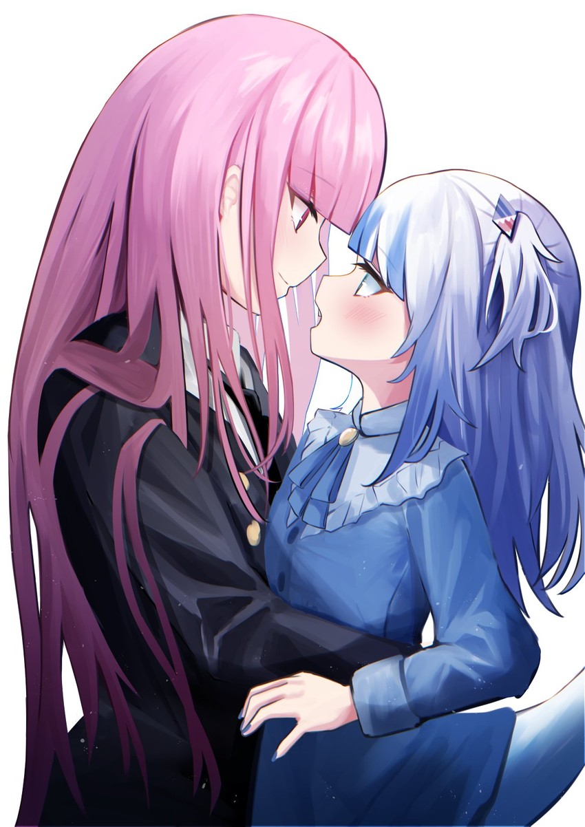 gawr gura and mori calliope (hololive and 1 more) drawn by yuzuno_kaori
