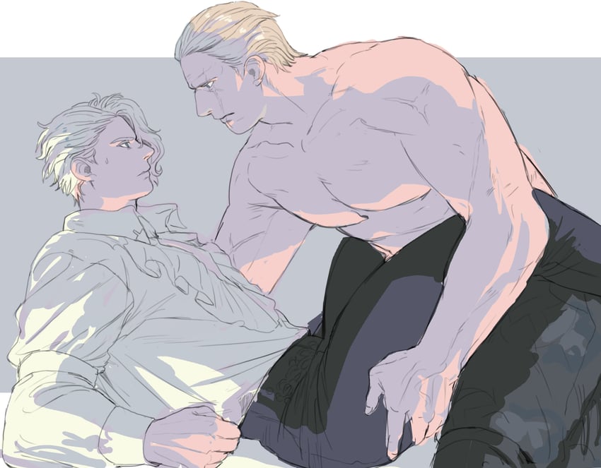 leon s. kennedy and jack krauser (resident evil and 1 more) drawn by on_(isk1812)