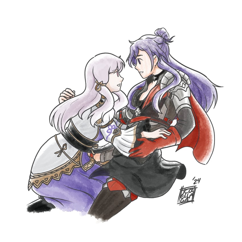 lysithea von ordelia and female shez (fire emblem and 2 more) drawn by daneicole