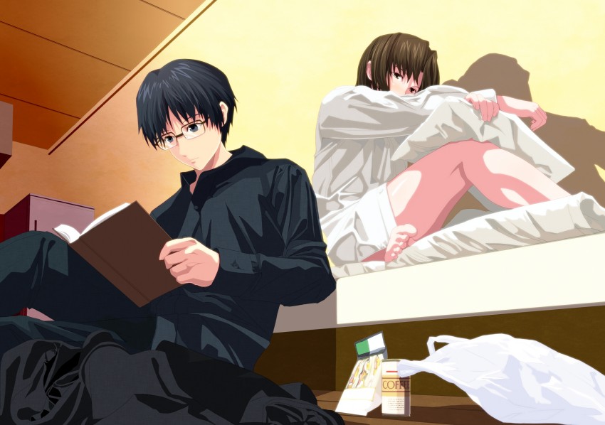 ryougi shiki and kokutou mikiya (kara no kyoukai) drawn by tsukumo_(soar99)