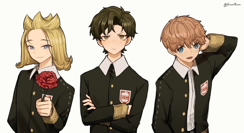 damian desmond, tertius, and freddy (spy x family) drawn by ducartoon