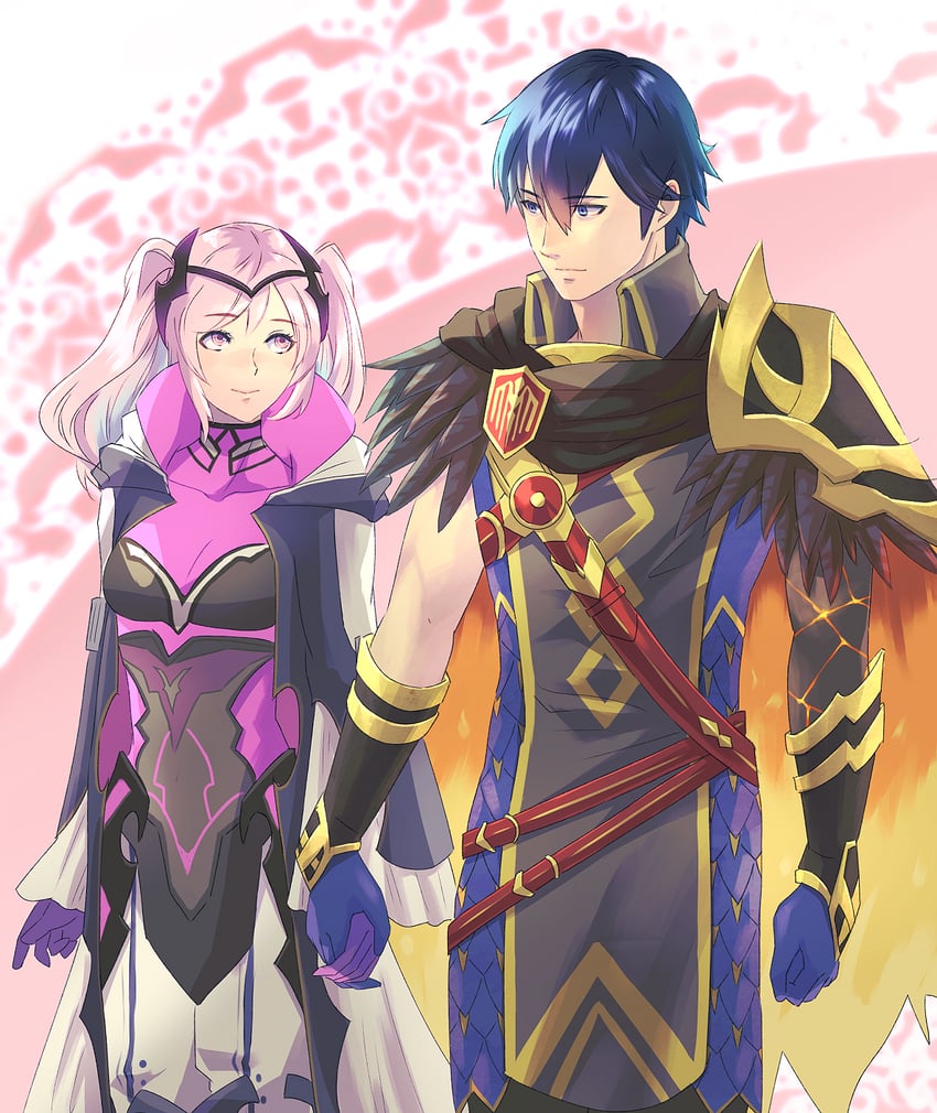 female robin and chrom (fire emblem and 2 more) drawn by riou_(pooh920)