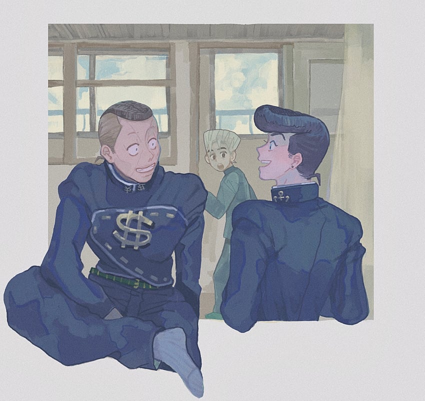 higashikata josuke, nijimura okuyasu, and hirose koichi (jojo no kimyou na bouken and 1 more) drawn by t_0nd