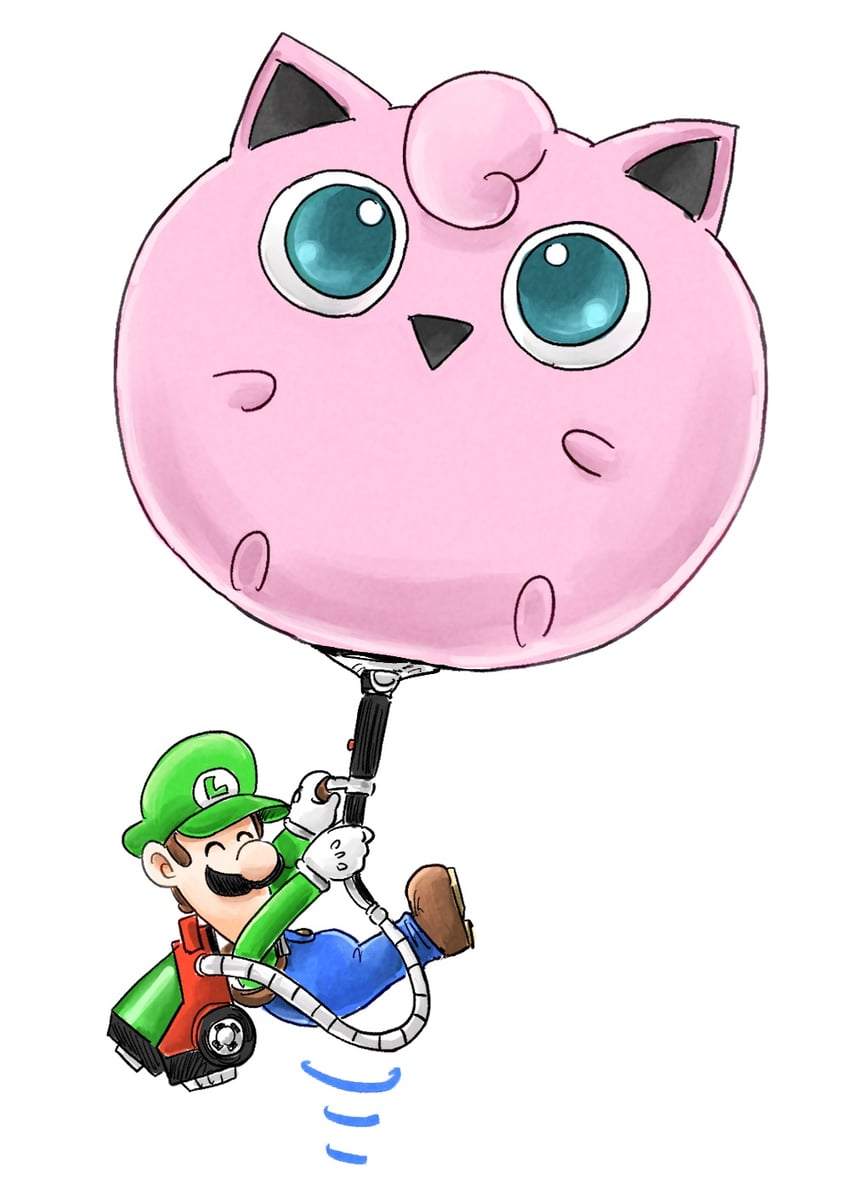 luigi and jigglypuff (pokemon and 4 more) drawn by kicdon