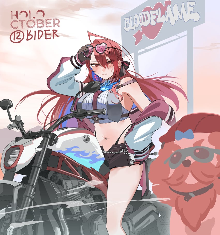 himemori luna, elizabeth rose bloodflame, and bobby (hololive and 1 more) drawn by set7