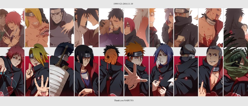 uchiha sasuke, uchiha itachi, uchiha obito, deidara, konan, and 11 more (naruto and 1 more) drawn by akasuna_no_hedoro