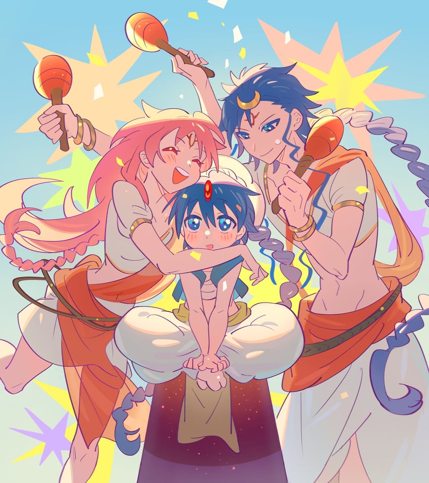 aladdin, sheba, and solomon jehoahaz abraham (magi the labyrinth of magic) drawn by fieeeeee