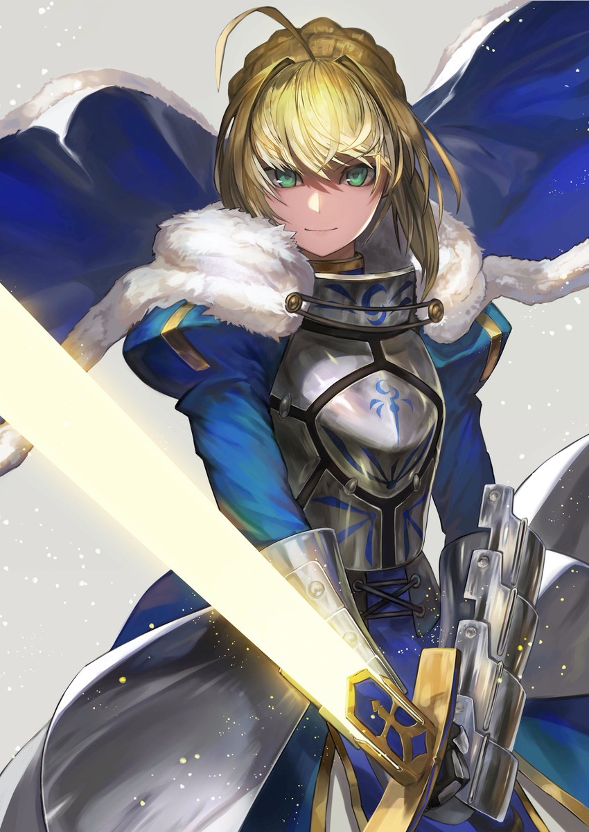 artoria pendragon and saber (fate and 1 more) drawn by nalai