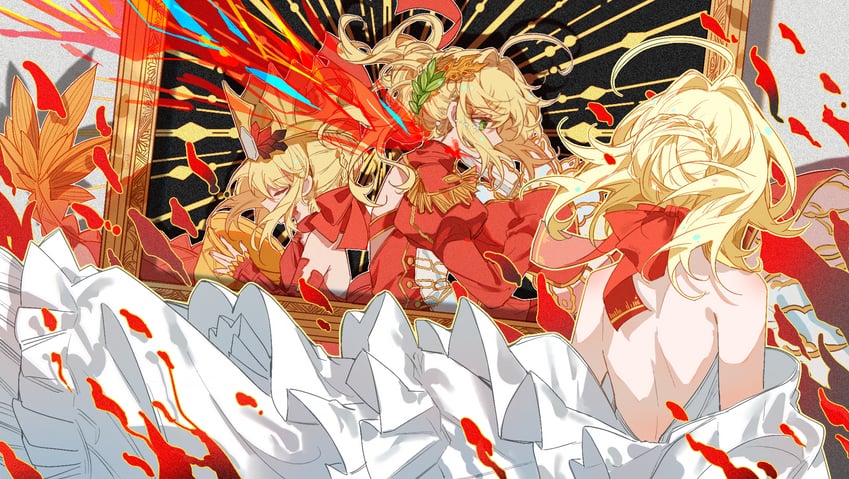 nero claudius and queen draco (fate and 1 more) drawn by sunfish3939