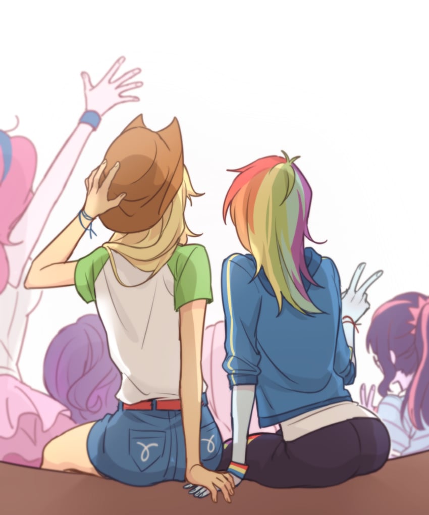 twilight sparkle, fluttershy, rainbow dash, pinkie pie, applejack, and 2 more (my little pony and 2 more) drawn by dcon_34