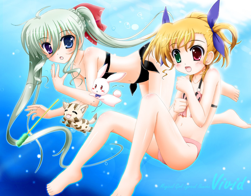 vivio, einhard stratos, sacred heart, and asteion (lyrical nanoha and 1 more) drawn by flipper
