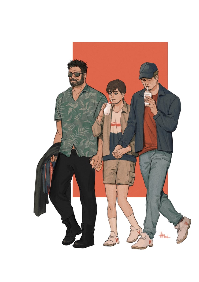 homelander, billy butcher, and ryan butcher (the boys) drawn by vanshoundd