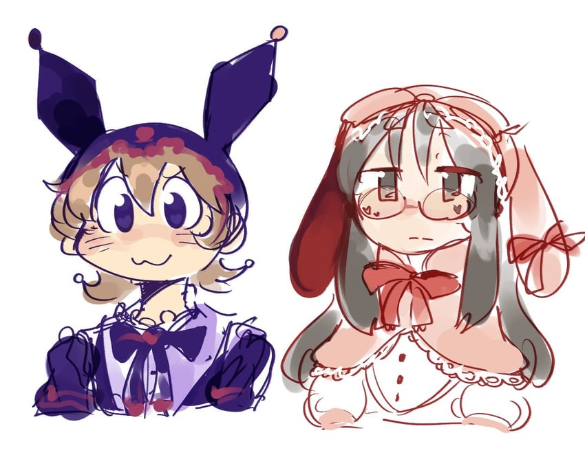 aioi yuuko and minakami mai (nichijou) drawn by snowii_cat