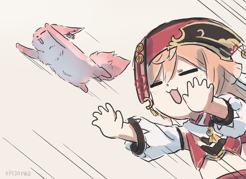 yae miko and yanfei (genshin impact) drawn by xinzoruo