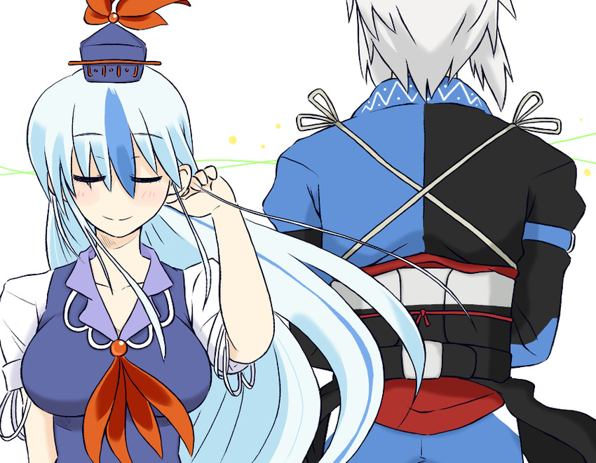 kamishirasawa keine and morichika rinnosuke (touhou) drawn by sag_(karehabase)