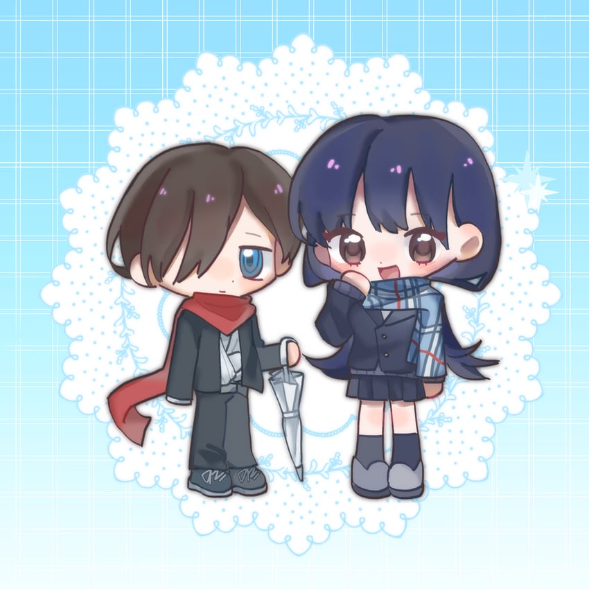 yamada anna and ichikawa kyoutarou (boku no kokoro no yabai yatsu) drawn by qianwa_shi_biao