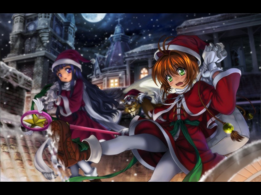 kinomoto sakura, kero, daidouji tomoyo, and kerberos (cardcaptor sakura) drawn by mutsuki_(moonknives)