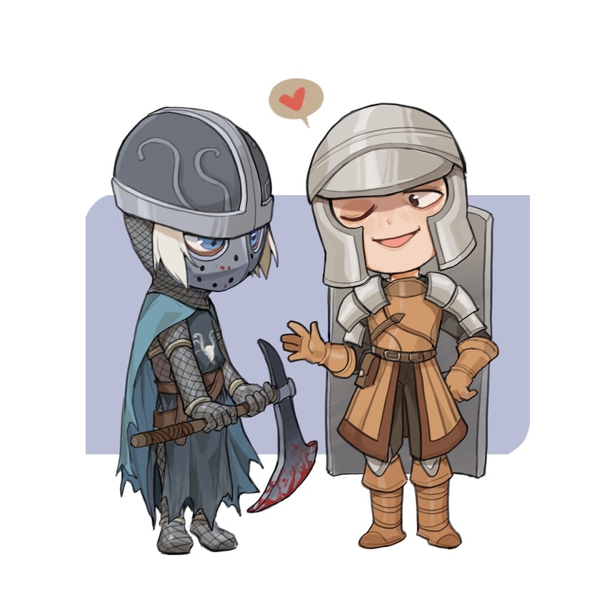 creighton of mirrah and mild mannered pate (dark souls and 1 more) drawn by tworain_w