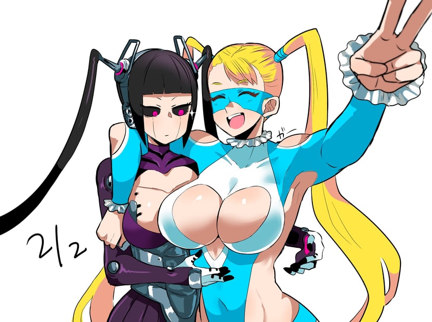 han juri and rainbow mika (street fighter and 1 more) drawn by eye_(mememem)