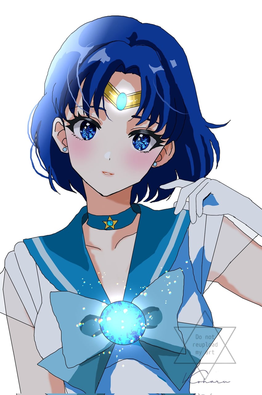 mizuno ami, sailor mercury, and super sailor mercury (bishoujo senshi sailor moon) drawn by koharumichi