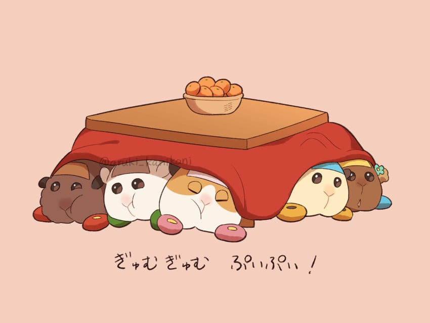 potato, shiromo, abbey, teddy, and choco (pui pui molcar) drawn by kani_aruki_(aruki_kanikani)