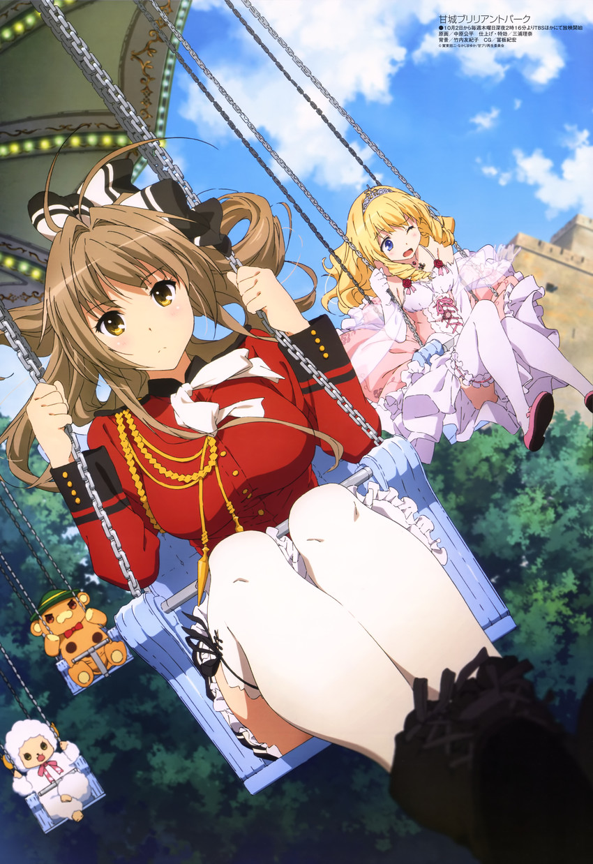 sento isuzu, latifa fleuranza, moffle, and macaron (megami magazine and 1 more) drawn by okamura_kouhei