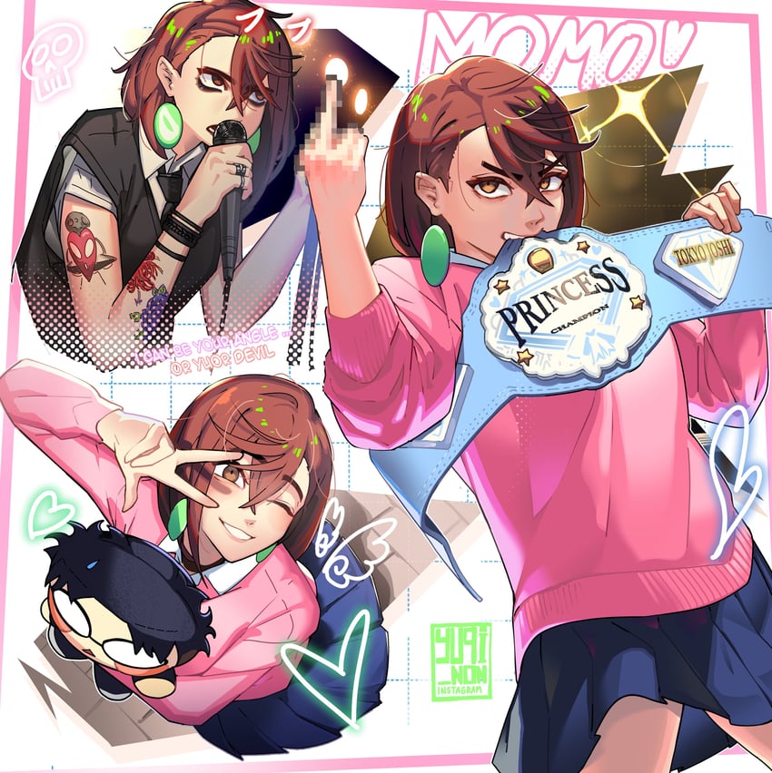 ayase momo and takakura ken (dandadan and 1 more) drawn by yuqi_non