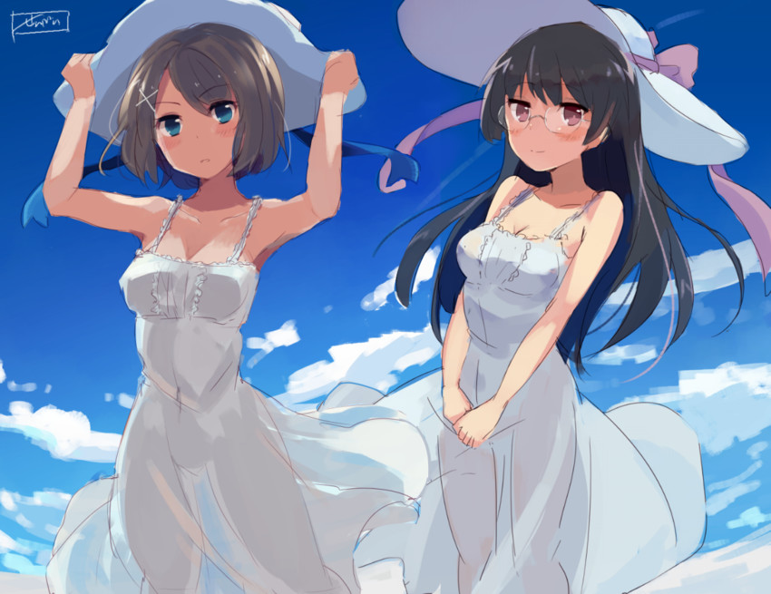 maya and choukai (kantai collection) drawn by senbei_(senbe_i)