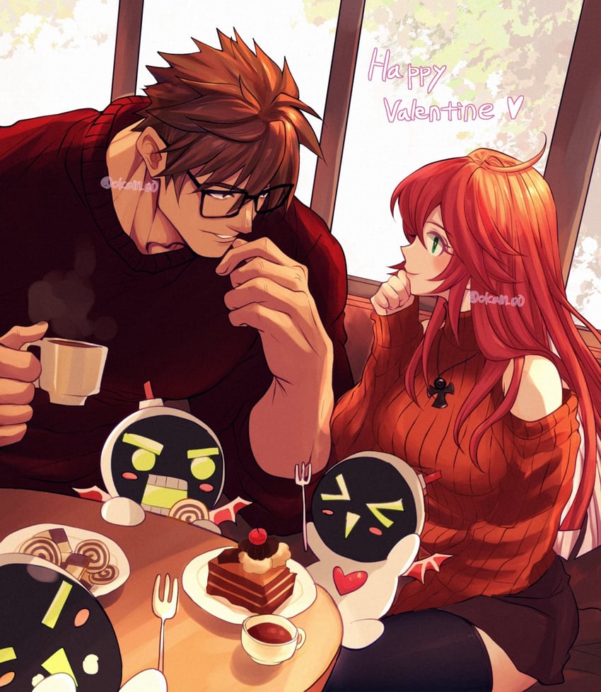 jack-o' valentine, sol badguy, knight servant, and magician servant (guilty gear and 1 more) drawn by ume_(okum_00)