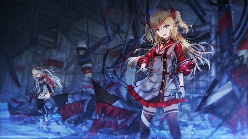 prinz eugen and admiral hipper (azur lane) drawn by bae.c