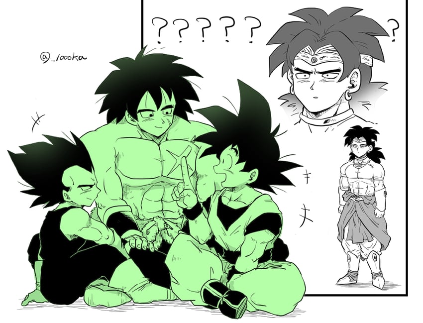 son goku, vegeta, and broly (dragon ball and 3 more) drawn by senka-san