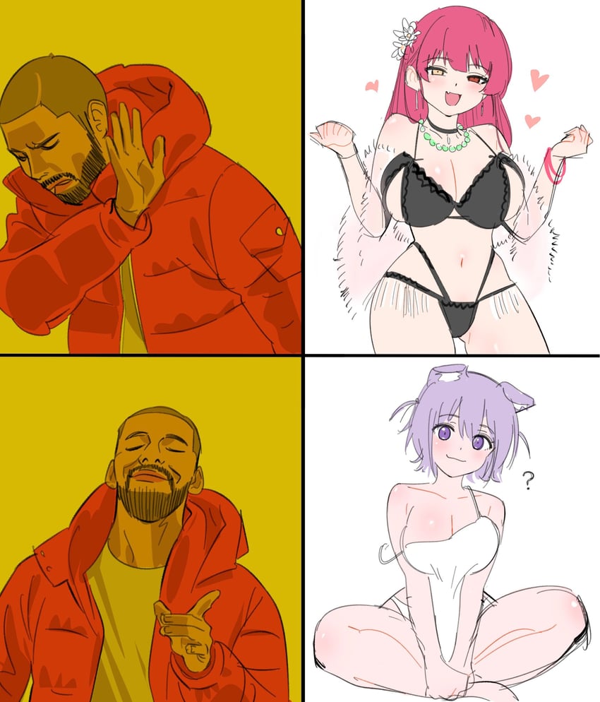 houshou marine, nekomata okayu, and drake (hololive and 1 more) drawn by saitama_(antitankromeo)