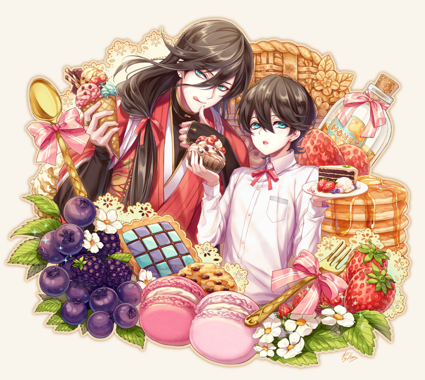 izumi-no-kami kanesada and horikawa kunihiro (touken ranbu) drawn by fylus