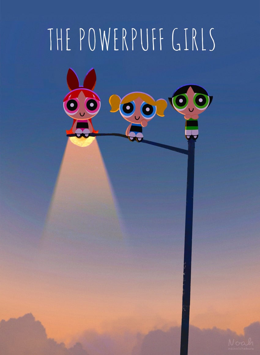 buttercup, blossom, and bubbles (powerpuff girls) drawn by noah_(rokoroko)