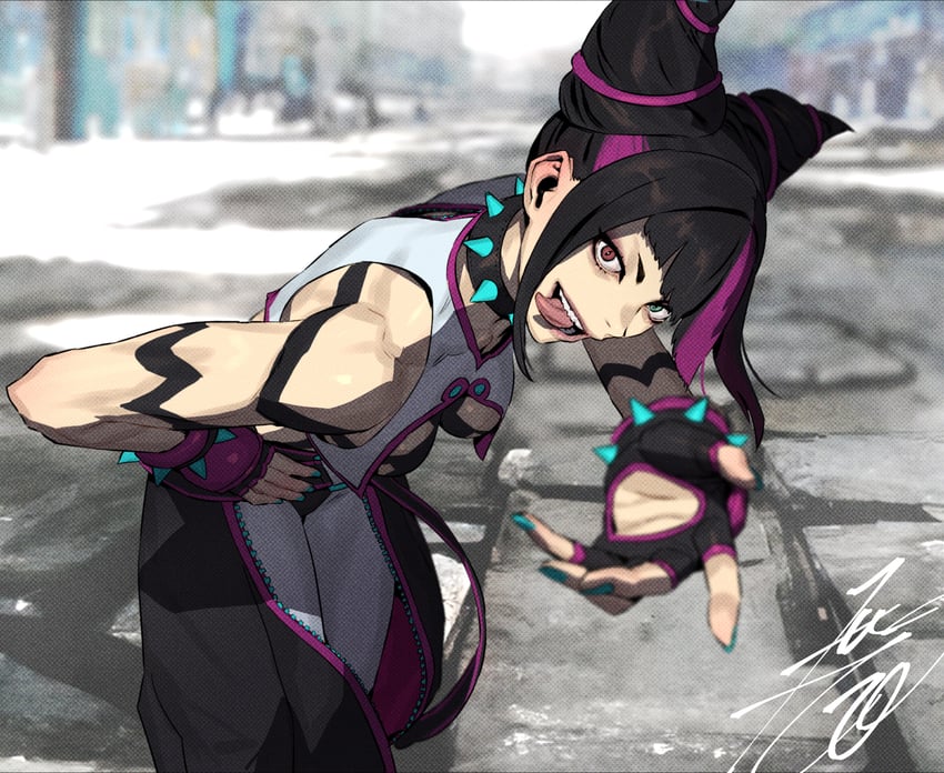 han juri (street fighter and 1 more) drawn by kobayashi_gen