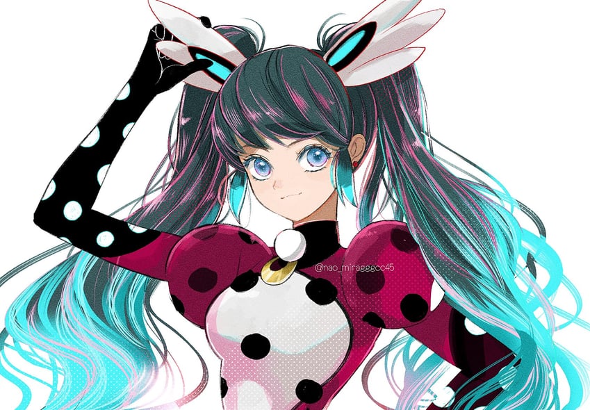 marinette dupain-cheng and pennybug (miraculous ladybug) drawn by seio_(nao_miragggcc45)