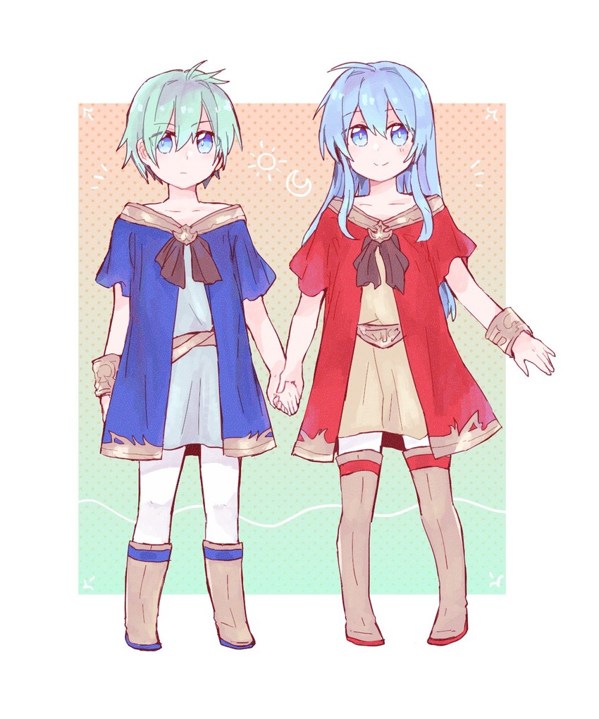 eirika and ephraim (fire emblem and 2 more) drawn by ku_zensen