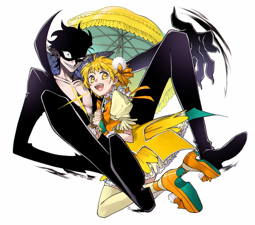 tanpopo ohanami and shade (mahou shoujo dandelion) drawn by 62kaeru