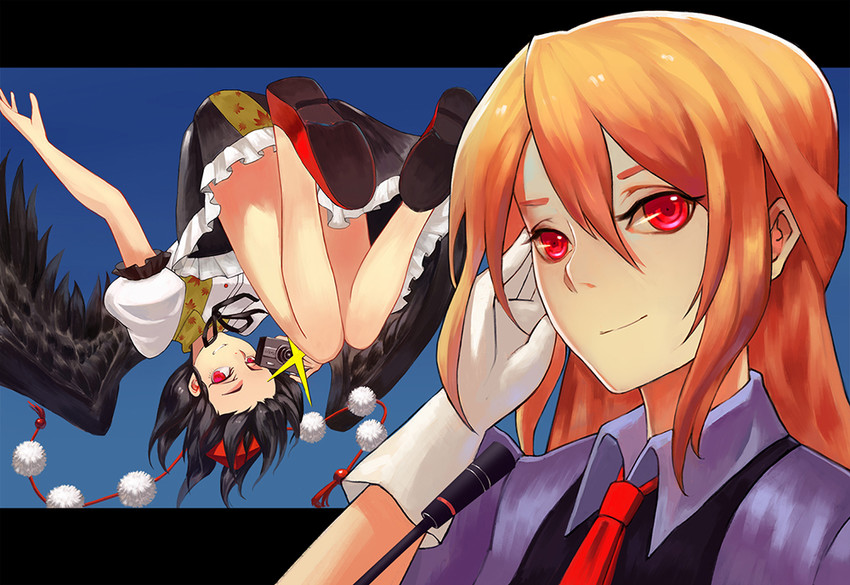 yakumo yukari and shameimaru aya (touhou) drawn by bai_banca