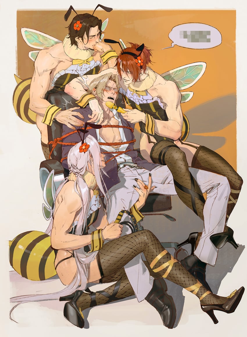 sephiroth, genesis rhapsodos, angeal hewley, and lazard deusericus (final fantasy and 2 more) drawn by luluzhang998873