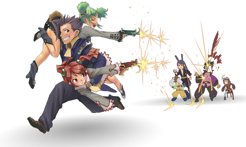 yuri lowell, rita mordio, raven, karol capel, droite, and 2 more (tales of and 1 more) drawn by motsu_rebaa