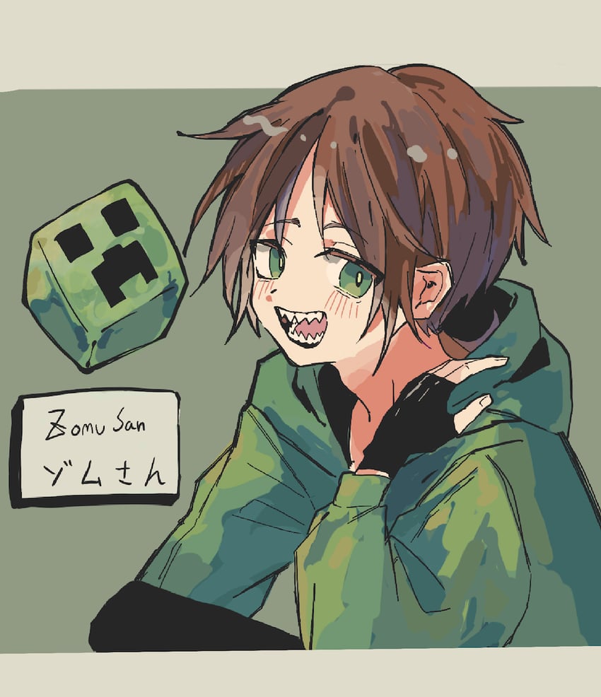 creeper and zom (minecraft and 1 more) drawn by hito_y93