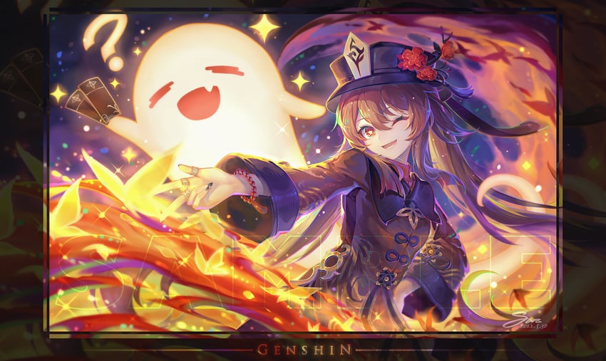 hu tao and boo tao (genshin impact) drawn by kanmai_x_sou