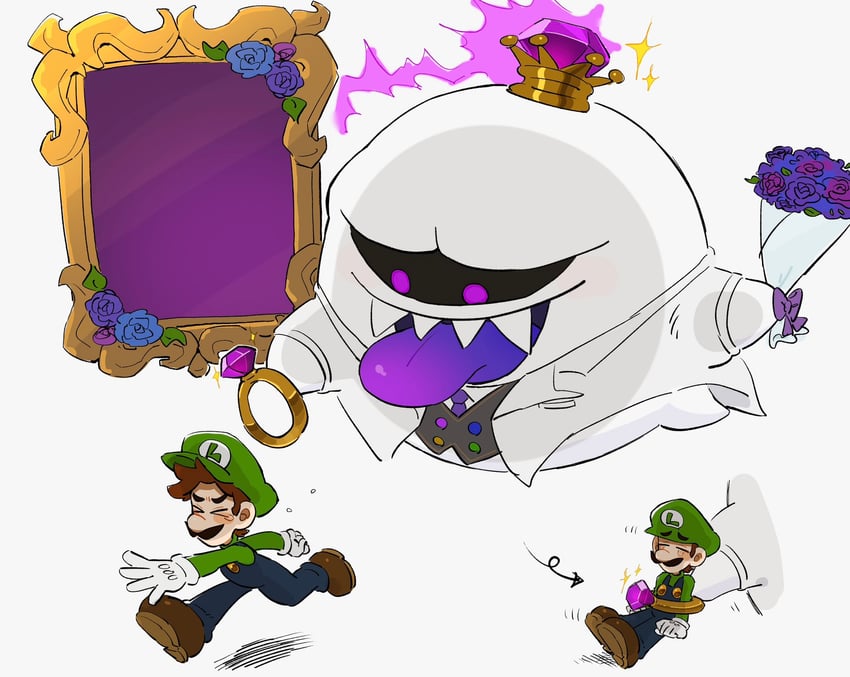 luigi and king boo (mario and 2 more) drawn by mimimi_(mimimim9999)