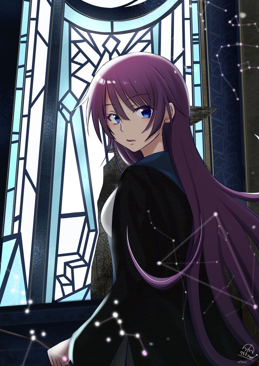senjougahara hitagi (monogatari and 2 more) drawn by 756san