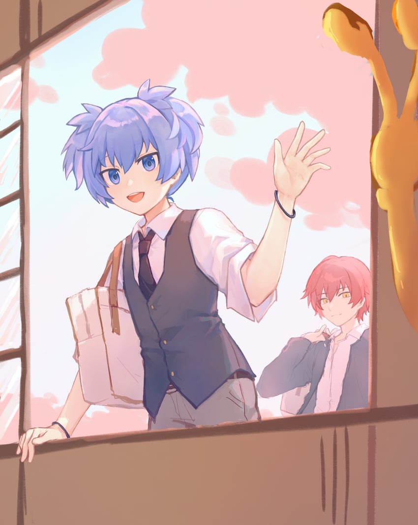 shiota nagisa and akabane karma (ansatsu kyoushitsu) drawn by sang_yu_qwq