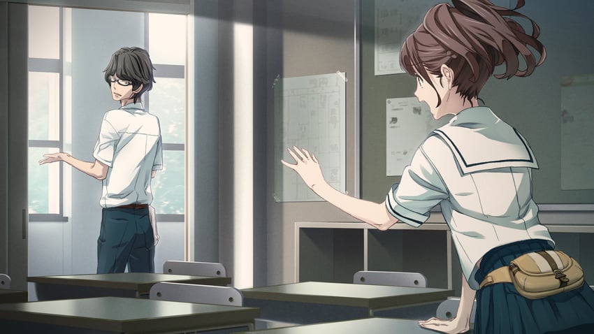 senomiya akiho and hidaka subaru (robotics;notes) drawn by fukuda_tomonori