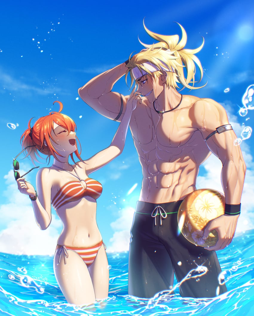 fujimaru ritsuka and sakata kintoki (fate and 1 more) drawn by zanshi