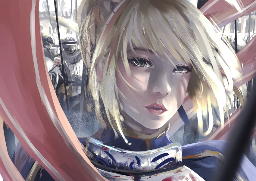 artoria pendragon and saber (fate and 1 more) drawn by mike.zen